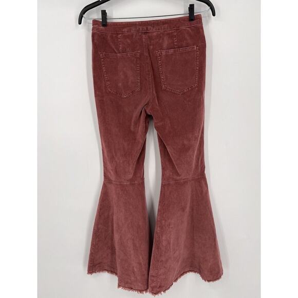 Free People We the Free Just Float on Flare Corduroy Mauve Pink High Rise Sz 27 - Picture 6 of 13